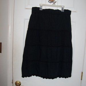 LUCKY BRAND NAVY BLUE EYELET PRAIRIE SKIRT S